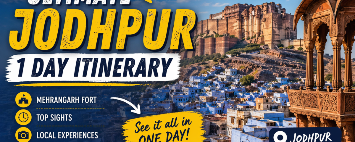 Ultimate Jodhpur 1 Day Itinerary covering must visit places with easy travel route and top attractions in Jodhpur city