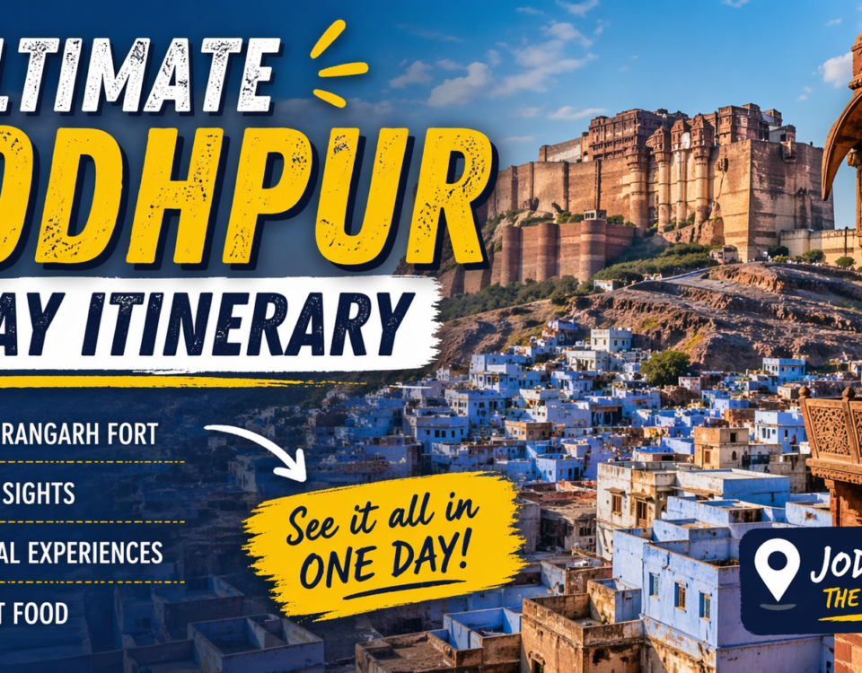 Ultimate Jodhpur 1 Day Itinerary covering must visit places with easy travel route and top attractions in Jodhpur city