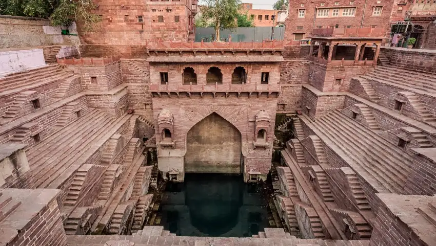Toorji Ka Jhalra stepwell with historic architecture