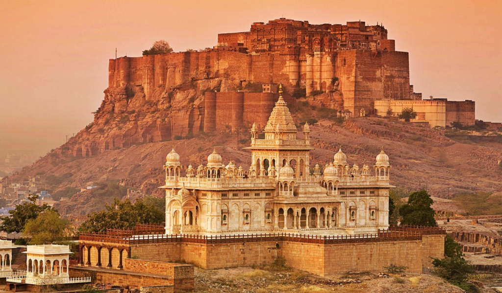 Mehrangarh Fort overlooking Jodhpur city from hilltop